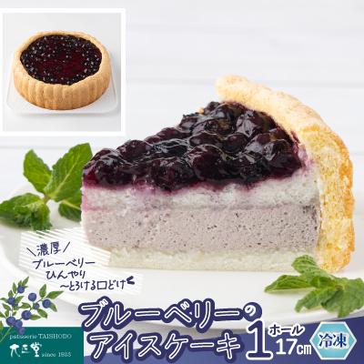 ふるさと納税 大館市 ブルーベリーのアイスケーキ(ホール17cm)