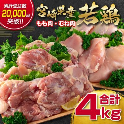 ふるさと納税 西都市 宮崎県産若鶏4kgセット もも肉 むね肉[訳あり][2932]