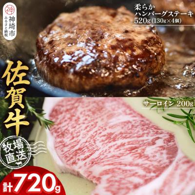 ふるさと納税 神埼市 佐賀牛 サーロインステーキ1枚 柔らかハンバーグステーキ4個(H122129)