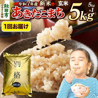 ふるさと納税 秋田市 [令和7年産新米] あきたこまち 5kg 玄米|15_mge-010501g