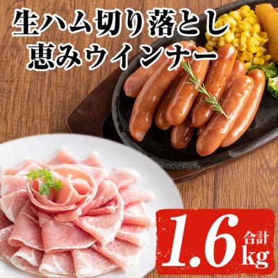 ふるさと納税 曽於市 [2025年12月発送]国産豚生ハム切り落とし・業務用荒挽き恵みウインナー(合計1.6kg)