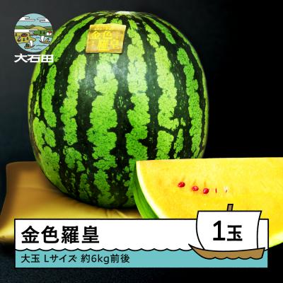 ふるさと納税 大石田町 大玉 すいか 金色羅皇 Lサイズ×1玉 2026年産 令和8年産 山形県産