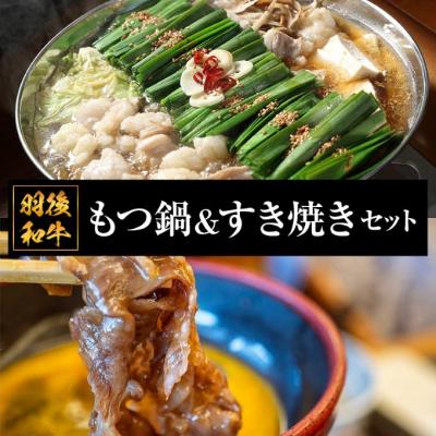 ふるさと納税 羽後町 羽後和牛 もつ鍋&amp;すき焼きセット