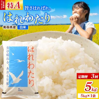 ふるさと納税 弘前市 《定期便3ヶ月》米 はれわたり【白米】5kg(5kg×1