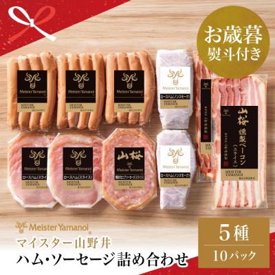 ふるさと納税 南さつま市 [お歳暮ギフト][マイスター山野井]ハム・ソーセージ 5種 詰合せ 計10P