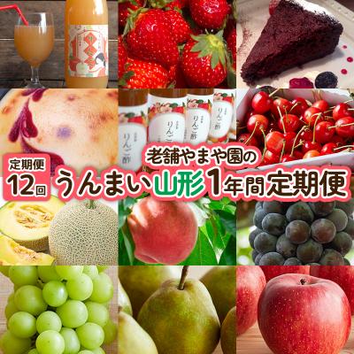 ふるさと納税 山形市 [定期便12回]老舗やまや園のうんまい山形1年間定期便 FY25-255