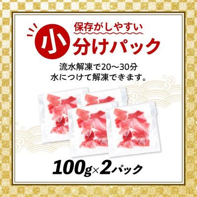 ふるさと納税 室戸市 【 3回定期便 】 天然本マグロ 中トロ 赤身 切り落とし 200g 小分け(100g×2パック) |  | 03
