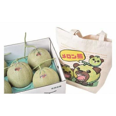 ふるさと納税 夕張市 [先行予約受付中]メロン熊トートバッグと夕張メロン大箱8kg(等級:優4〜6玉入り)W23