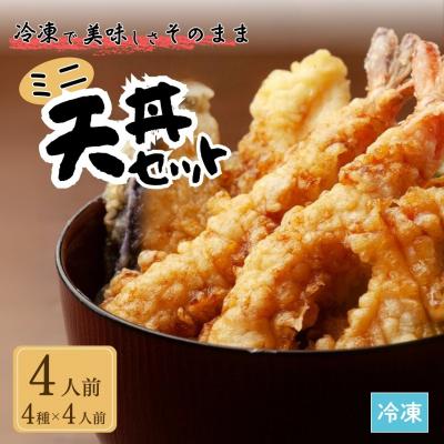 ふるさと納税 南相馬市 ミニ天丼セット 冷凍 4人前 aa006-aa
