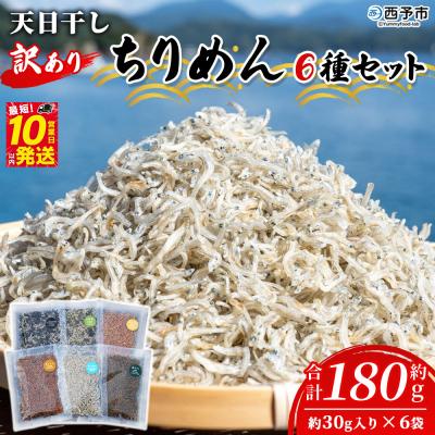 ふるさと納税 西予市 &lt;天日干し 訳あり ちりめん 6種セット 合計180g(30g入り×6袋)&gt; じゃこ しらす 小魚