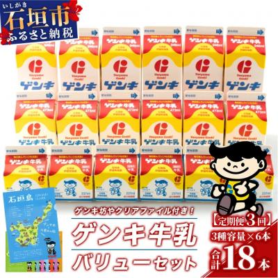 ふるさと納税 石垣市 [ふるさと納税限定][定期便_3回]ゲンキ牛乳バリューセット[八重山ゲンキ乳業] GN-3_3t
