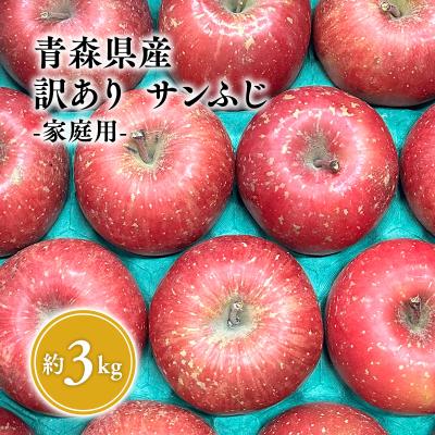 ふるさと納税 平川市 2月発送[訳あり]家庭用サンふじ約3kg[サンふじ・りんご・青森・平川・家庭用・原田青果]