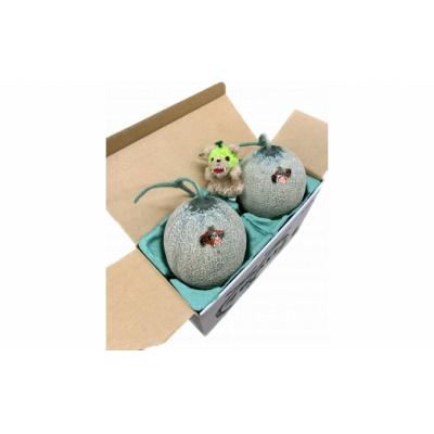 ふるさと納税 夕張市 [先行予約受付中]メロン熊くたくたストラップゴールドと夕張メロン優2玉(小玉)」W41