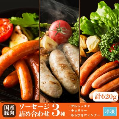 ふるさと納税 南相馬市 国産豚肉 ソーセージ3種セット サルシッチャ チョリソー あらびきウィンナー ab001-aa