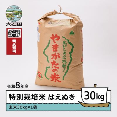 ふるさと納税 大石田町 【2027年1月下旬発送】 新米 米 はえぬき 30kg 玄米 令和8年産 特別栽培米 | 