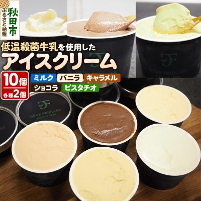 ふるさと納税 秋田市 秋田市産 鈴木牛乳の低温殺菌牛乳を使用したアイスクリーム 10個|15_pdf-061001