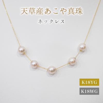 ふるさと納税 天草市 あこや真珠 ネックレス ピンク スルー シリコン 5