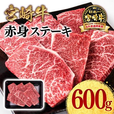 ふるさと納税 西都市 宮崎牛赤身ステーキ600gA4〜A5等級モモステーキ 牛肉内閣総理大臣賞連続受賞ミヤチク[2955]