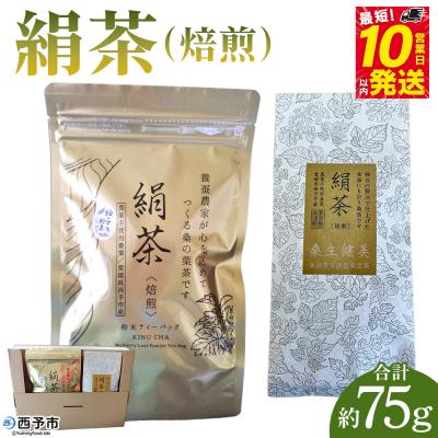ふるさと納税 西予市 &lt;絹茶(焙煎)&gt; 桑の葉茶 桑茶 粉末 ティーバッグ 茶葉 きぬちゃ キヌチャ 養蚕農家 こだわり