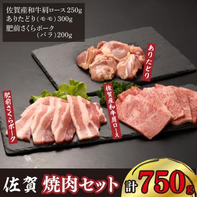 ふるさと納税 神埼市 佐賀焼肉セット(牛・鳥・豚) 750g(H123112)