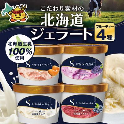 ふるさと納税 岩見沢市 STELLA CIELO 北海道ジェラート4個 フルーティー