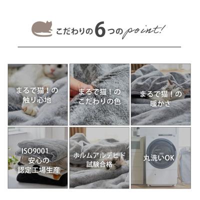 ふるさと納税 京都市 【ニッセン】まるで猫!のようなモフモフ2枚合わせ毛布(猫Feel)シングル サバトラ|寝具 人気 |  | 03
