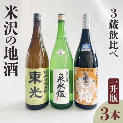 ふるさと納税 米沢市 米沢 地酒 三蔵 一升瓶セット 純米吟醸 東光 純米吟醸 香梅 泉氷鑑 純米吟醸 匠雪