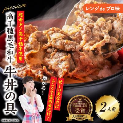ふるさと納税 高千穂町 [レンジでプロ味!]高千穂黒毛和牛 PREMIUM 牛丼の具