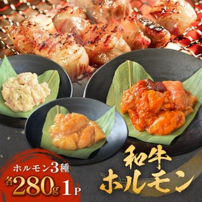 ふるさと納税 石巻市 和牛ホルモン3種 各280g×1P 牛ホルモン 味噌ホルモン 塩ホルモン ミックスホルモン 味噌 塩