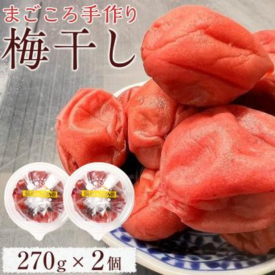ふるさと納税 角田市 宮城県角田産[無添加]まごころ手作り梅干し(270g)×2個|田舎の梅干し すっぱい