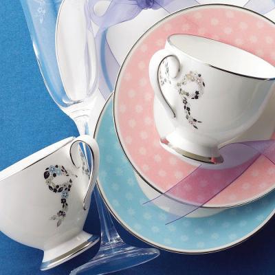ナルミ　フェリシータ食器 カップ＆ソーサー フェリシータ ナルミ NARUMI ブルー リボン 食器