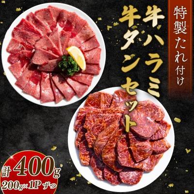 ふるさと納税 室戸市 自家製 牛ハラミたれ漬け&amp;牛タンスライス味付け 200gずつ 計400g