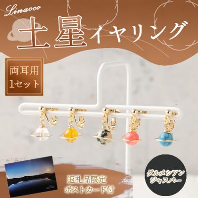 ふるさと納税 天城町 鹿児島県 天城町 土星イヤリング ダルメシアンジャスパー 両耳用 1個 パワーストーン