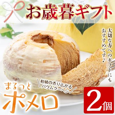 ふるさと納税 いちき串木野市 [令和7年お歳暮対応]まるっとポメロ 2個(約380g×2個)サワーポメロを使用したバウムクーヘン