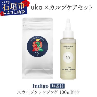 ふるさと納税 石垣市 uka スカルプケアセット Indigo (無香料) スカルプクレンジング 100ml付き
