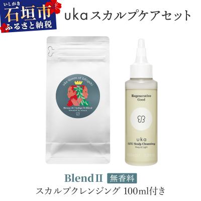 ふるさと納税 石垣市 uka スカルプケアセット BlendII (無香料) スカルプクレンジング 100ml付き