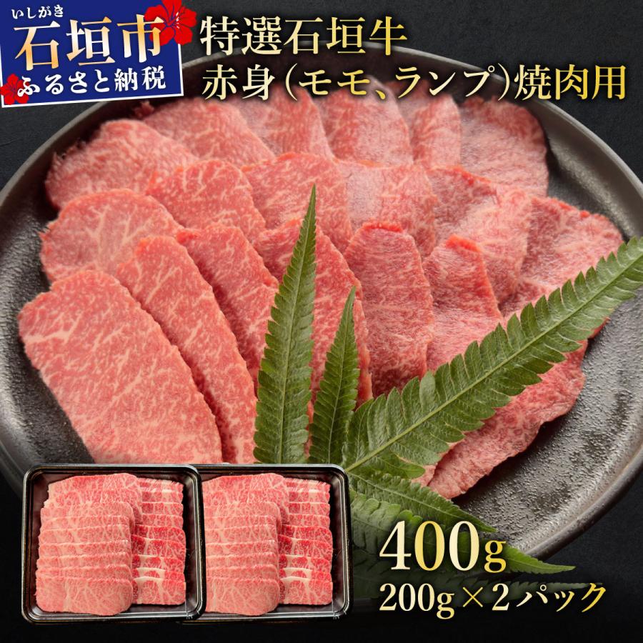 ふるさと納税 石垣市 赤身(モモ、ランプ)焼肉用200g×2パック&amp;石垣牛 MARU秘伝の焼肉タレ100ml×1本
