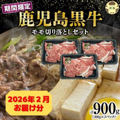 ふるさと納税 和泊町 [2026年2月お届け](J-1901)鹿児島黒牛モモ切り落としセット(計900g)