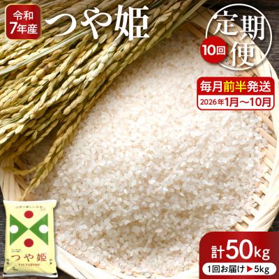 ふるさと納税 東根市 [2026年1月スタート]特別栽培米つや姫5kg×10回(毎月 前半発送)定期便 hi053-032