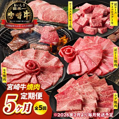 ふるさと納税 高千穂町 [5か月定期便]宮崎牛焼肉定期便