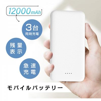 ふるさと納税 名古屋市 モバイルバッテリー 大容量 小型 軽量 薄型 12000mAh[PL保険加入済み製品]