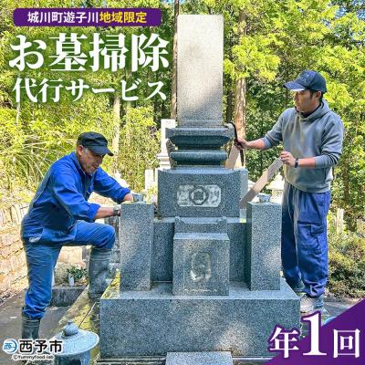 ふるさと納税 西予市 &lt;遊子川地域限定 お墓掃除代行サービス 年1回コース 2基 墓所 墓石