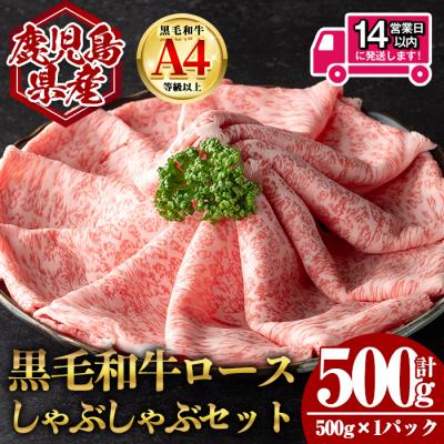 ふるさと納税 曽於市 鹿児島県産黒毛和牛ロース しゃぶしゃぶ用セット 計500g