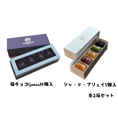 ふるさと納税 阿賀野市 しょこら亭 猫チョコ(4個入)&amp; シャ・ド・フリュイ(5個入) 各2セット