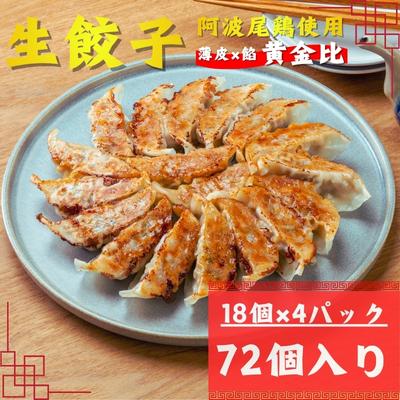 ふるさと納税 美波町 阿波尾鶏薄皮生餃子72個入(18個入×2P)2セット
