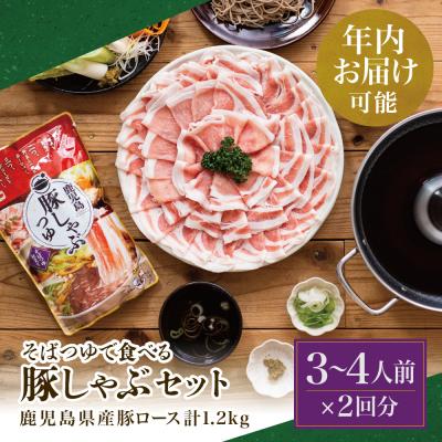 ふるさと納税 南さつま市 [年内お届け]そばつゆで食べる豚しゃぶセット 約6〜8人前 - 計1.2kg(300g×4P)