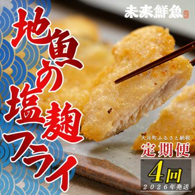 ふるさと納税 大月町 [定期便4回]地魚の塩フライ 白身魚 揚げ物 白身フライ おつまみ 弁当 海鮮 簡単 おかず 麹