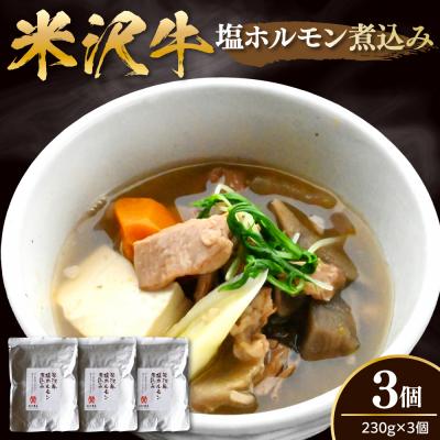 ふるさと納税 米沢市 米沢牛 塩ホルモン 煮込み 230g×3個 計690g