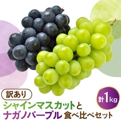 ふるさと納税 米沢市 [先行予約]令和8年産 訳あり シャインマスカット ナガノパープル 食べ比べ セット 1kg