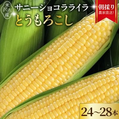 ふるさと納税 米沢市 [先行受付]令和8年産 とうもろこし 24本 〜 28本 サニーショコラ ライラ
